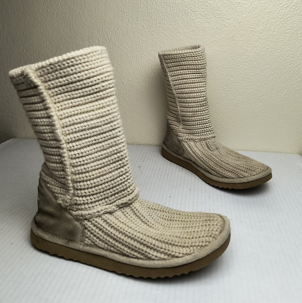 UGG Cream Knit Women's Indoor Winter Boots Classic Crochet